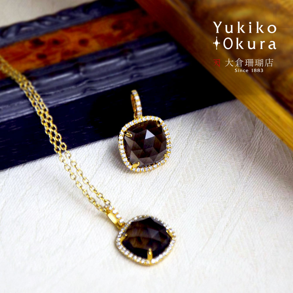 SV925 スモーキークォーツ キュービックジルコニア ペンダントトップ