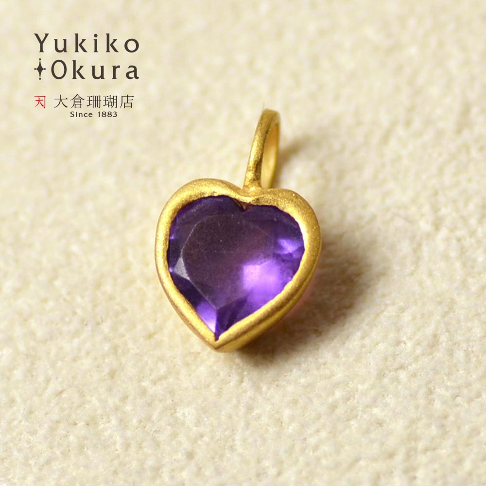 K18 アメシスト ハート ペンダントトップ