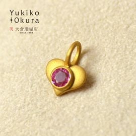 K18 ピンクサファイア ハート ペンダントトップ