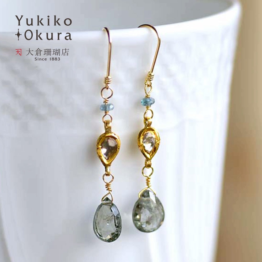 K18 トルマリン ダイヤ ピアス