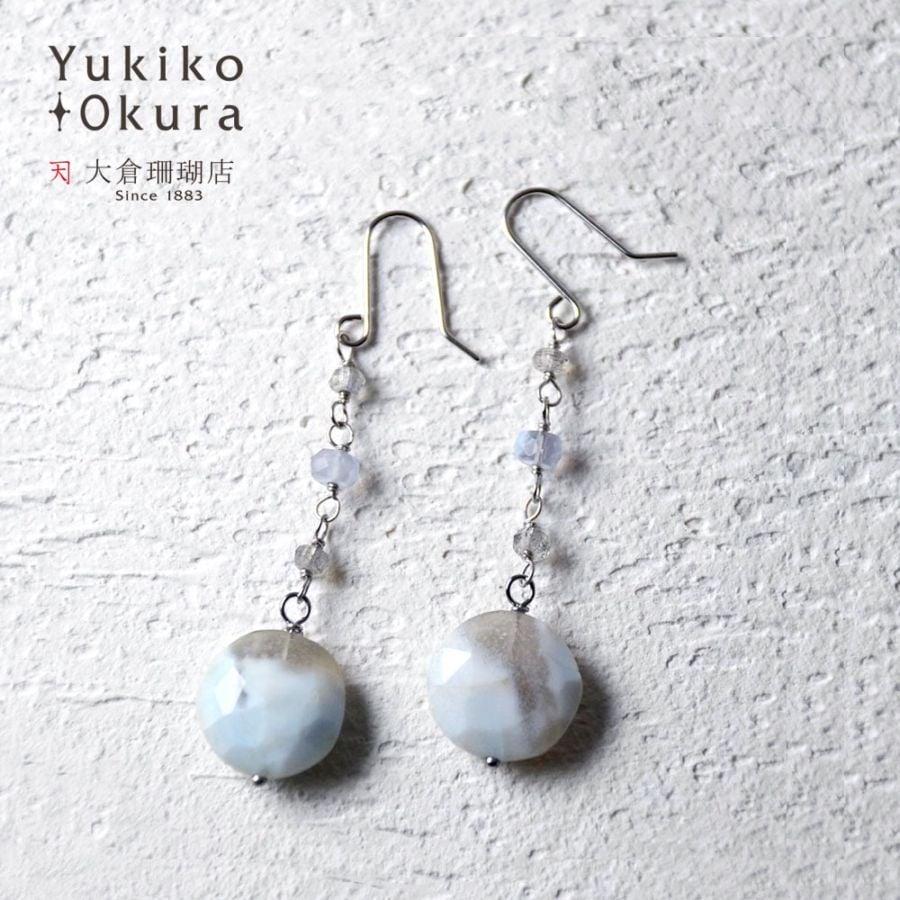 バンデットアゲイト・グレイアゲイト ロングピアス