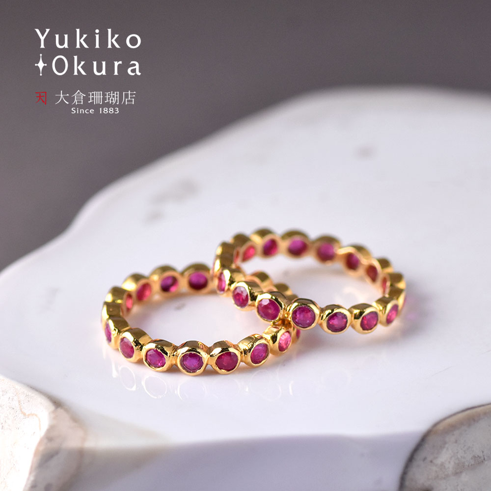 K18 ルビー エタニティリング