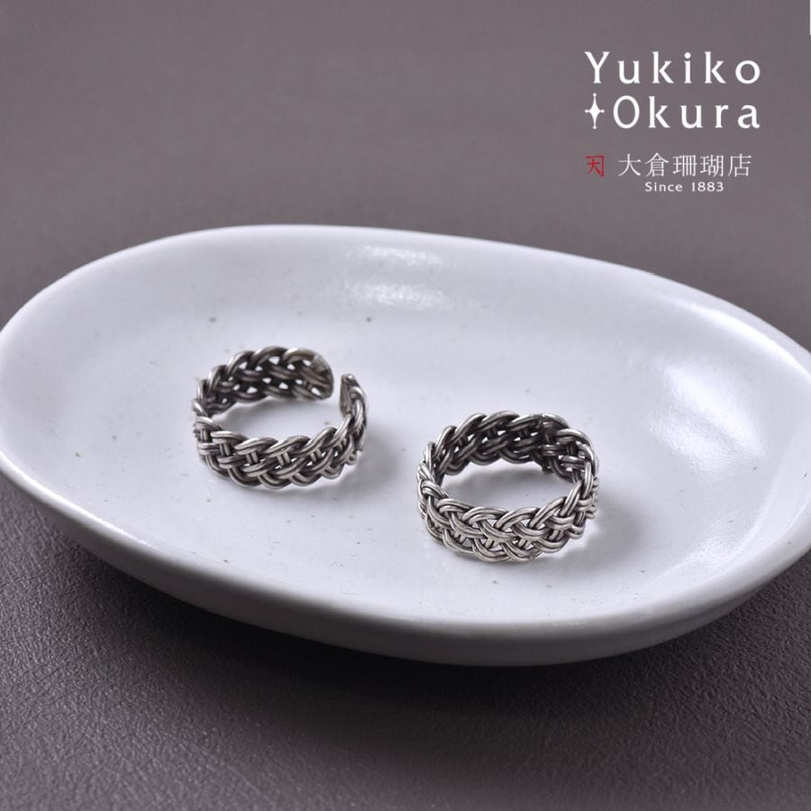 シルバー925 ハンドメイド 編みこみリング