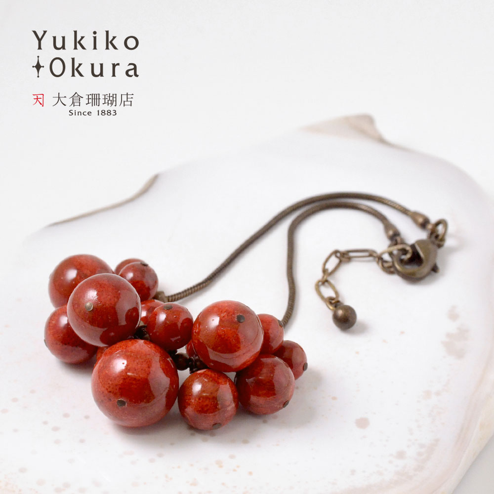 オオイソバナ珊瑚 フリンジブレスレット