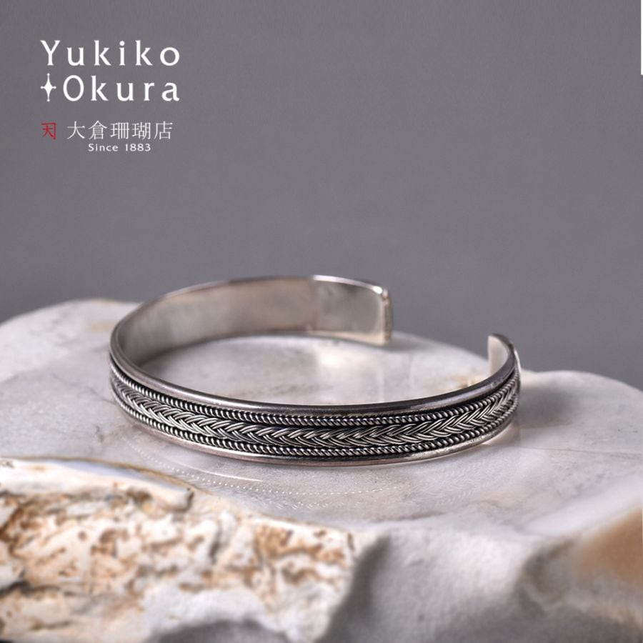 SV925 ハンドメイド 三編みロープ バングル