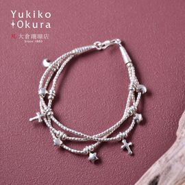 SV925 月 星 クロス 3連ブレスレット