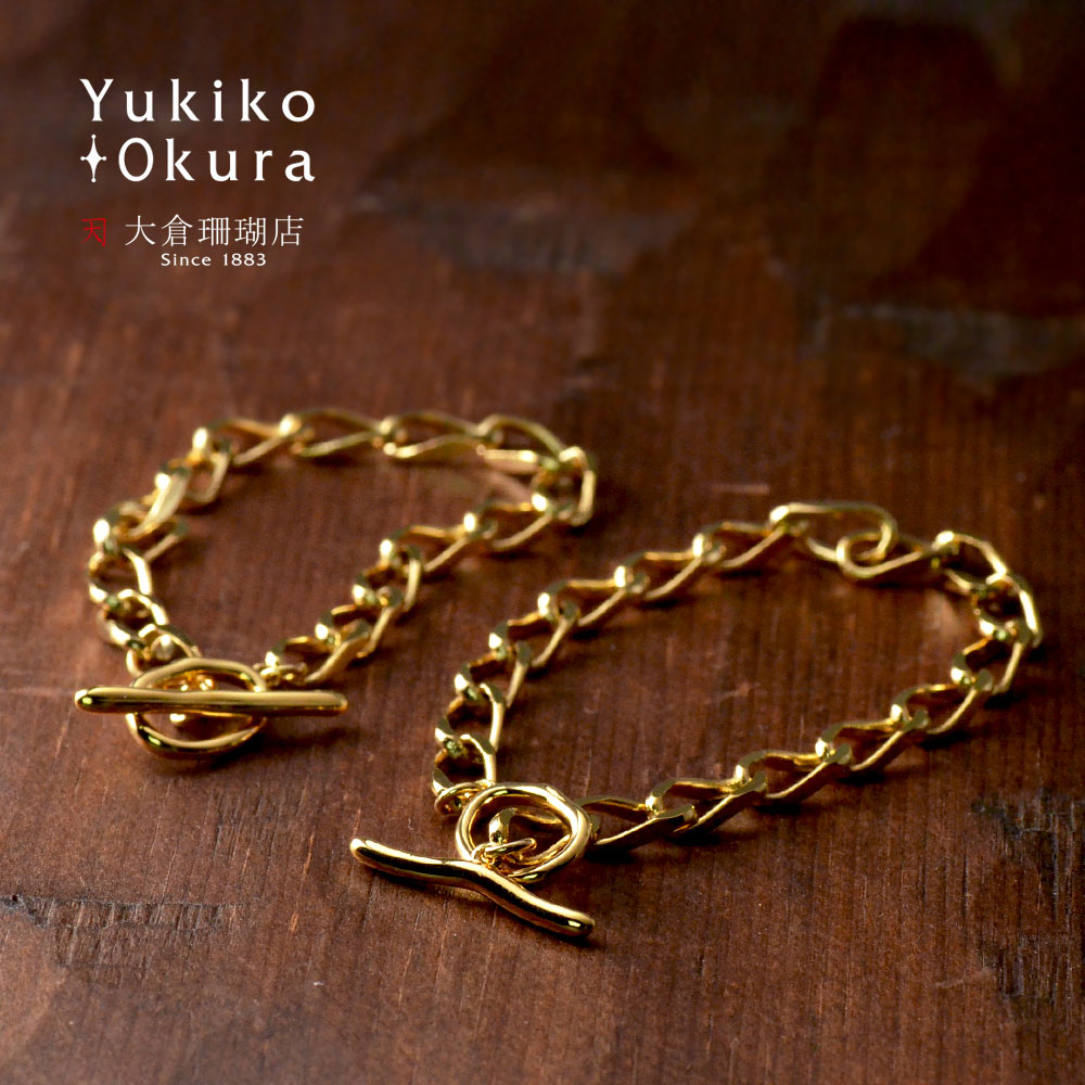 喜平カットチェーンブレス(ゴールドカラー