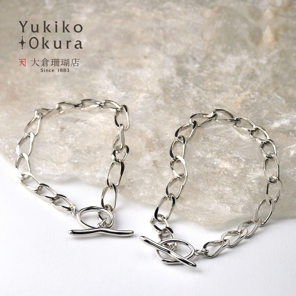 喜平カットチェーンブレス(ロジウムカラー)