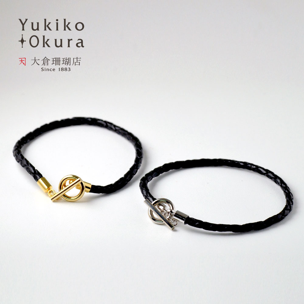 ブラック革紐ブレス 18cm