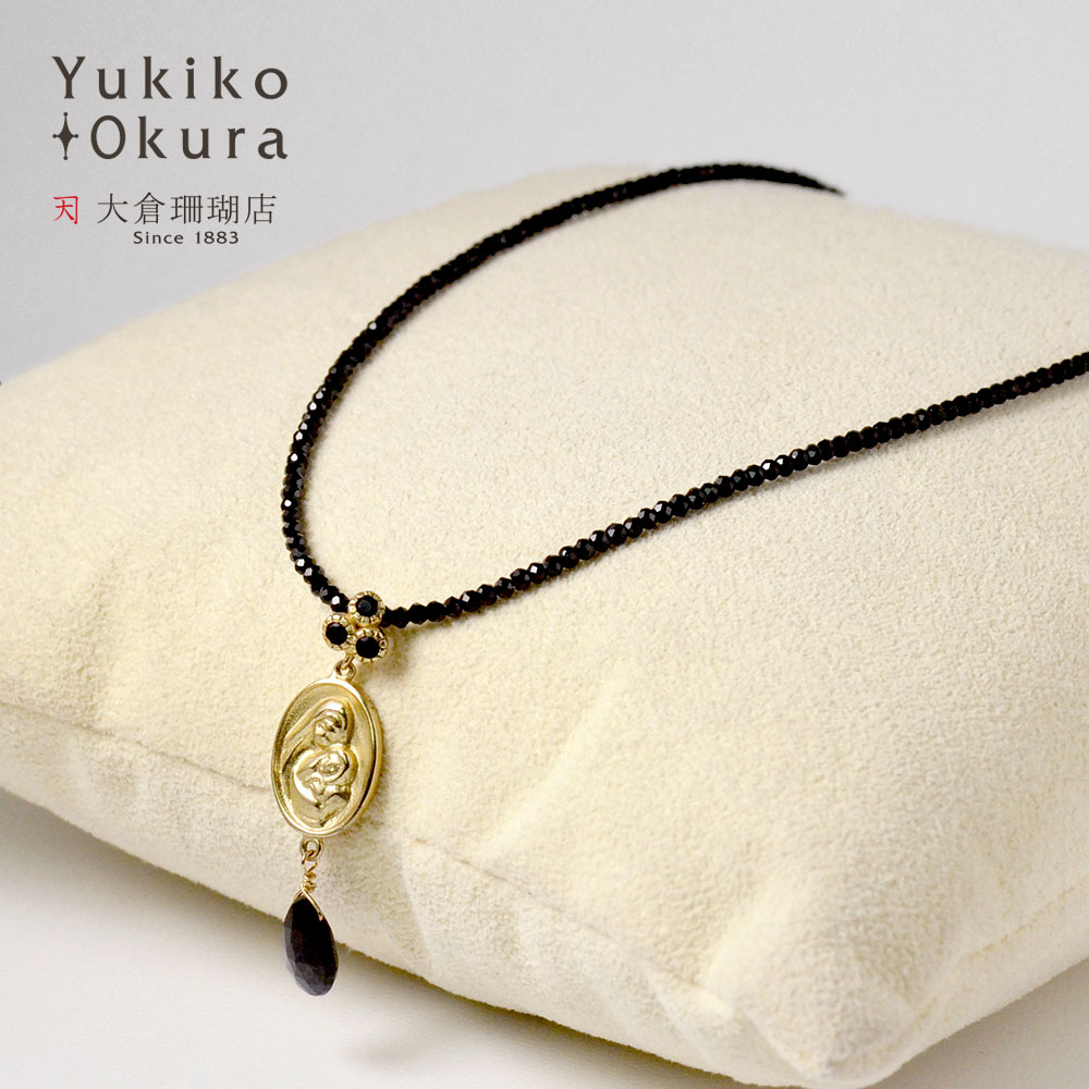 シルバー925 メダイ ブラックスピネル ネックレス