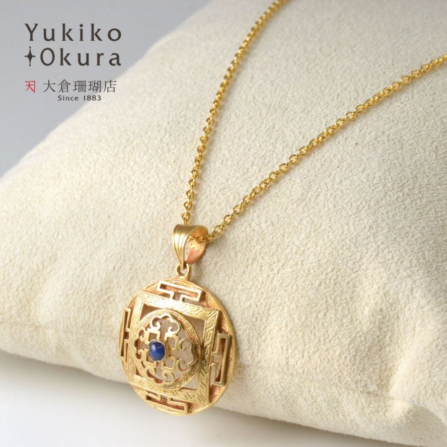 SV925 マンダラ サファイア入りペンダントネックレス