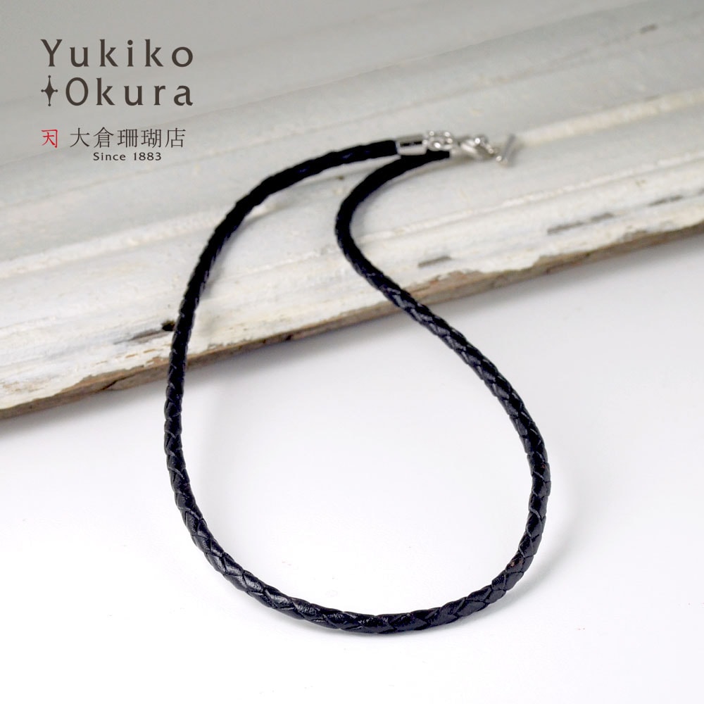 ブラック革紐ネックレス 42cm