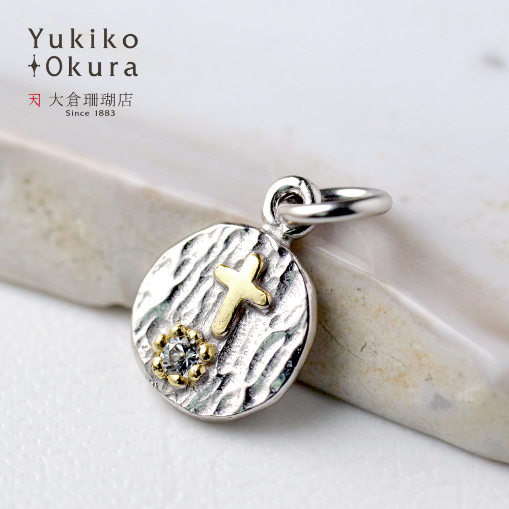 シルバー925 キュービックジルコニア クロストップ