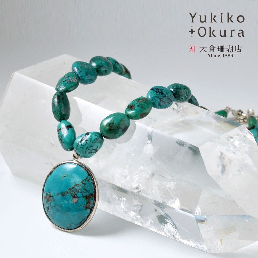シルバー925 ターコイズ ペンダントネックレス