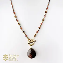 カラーで選ぶペンダントネックレス（茶）チョコレートアゲート【Fortune Stone Table】