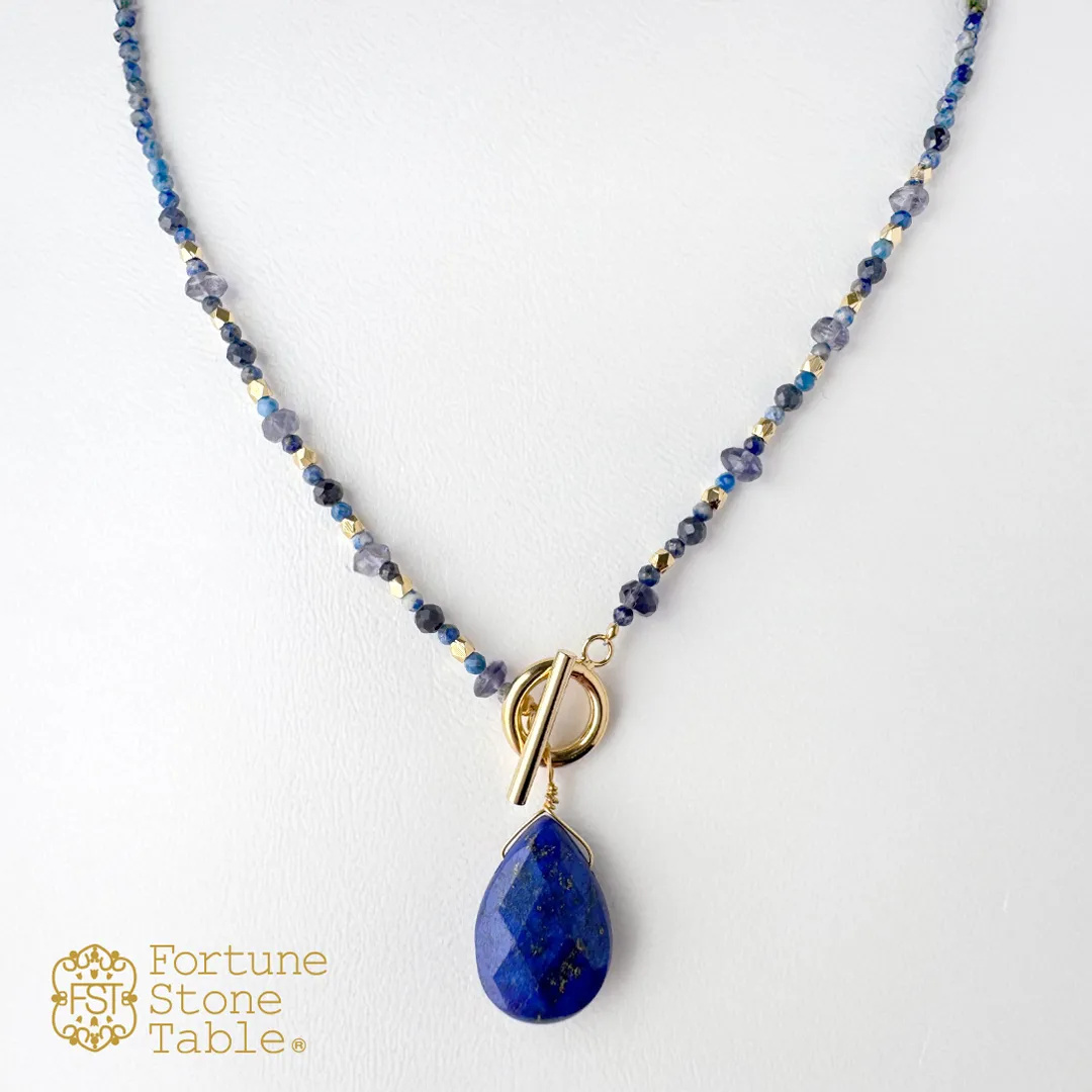 カラーで選ぶペンダントネックレス（濃青）ラピスラズリ【Fortune Stone Table】