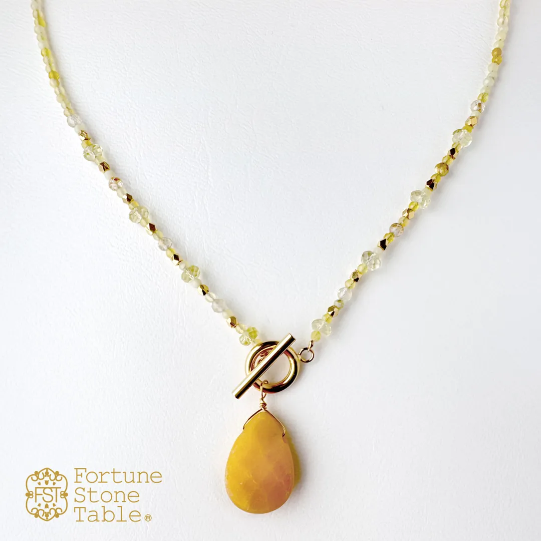 カラーで選ぶペンダントネックレス（黄）ドロマイト【Fortune Stone Table】