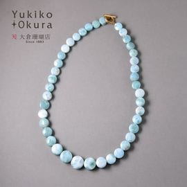 ラリマー コイン グラデーションネックレス