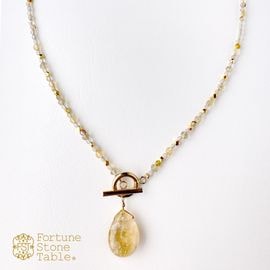 カラーで選ぶペンダントネックレス（金）シトリン【Fortune Stone Table】