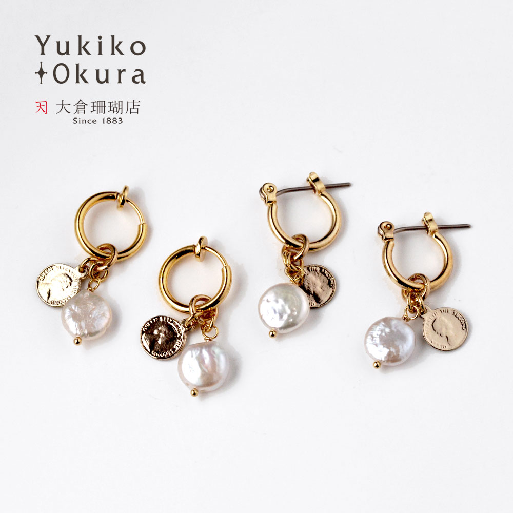 淡水パール フープイヤリング ピアス