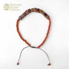 カラーで選ぶコードブレスレット（赤）レッドジャスパー×レッドアゲイト【Fortune Stone Table】