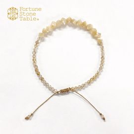 カラーで選ぶコードブレスレット（ベージュ）茶蝶貝×ルチルクォーツ【Fortune Stone Table】