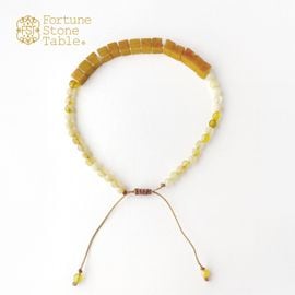 カラーで選ぶコードブレスレット（黄）イエロージェイド×イエローオパール【Fortune Stone Table】