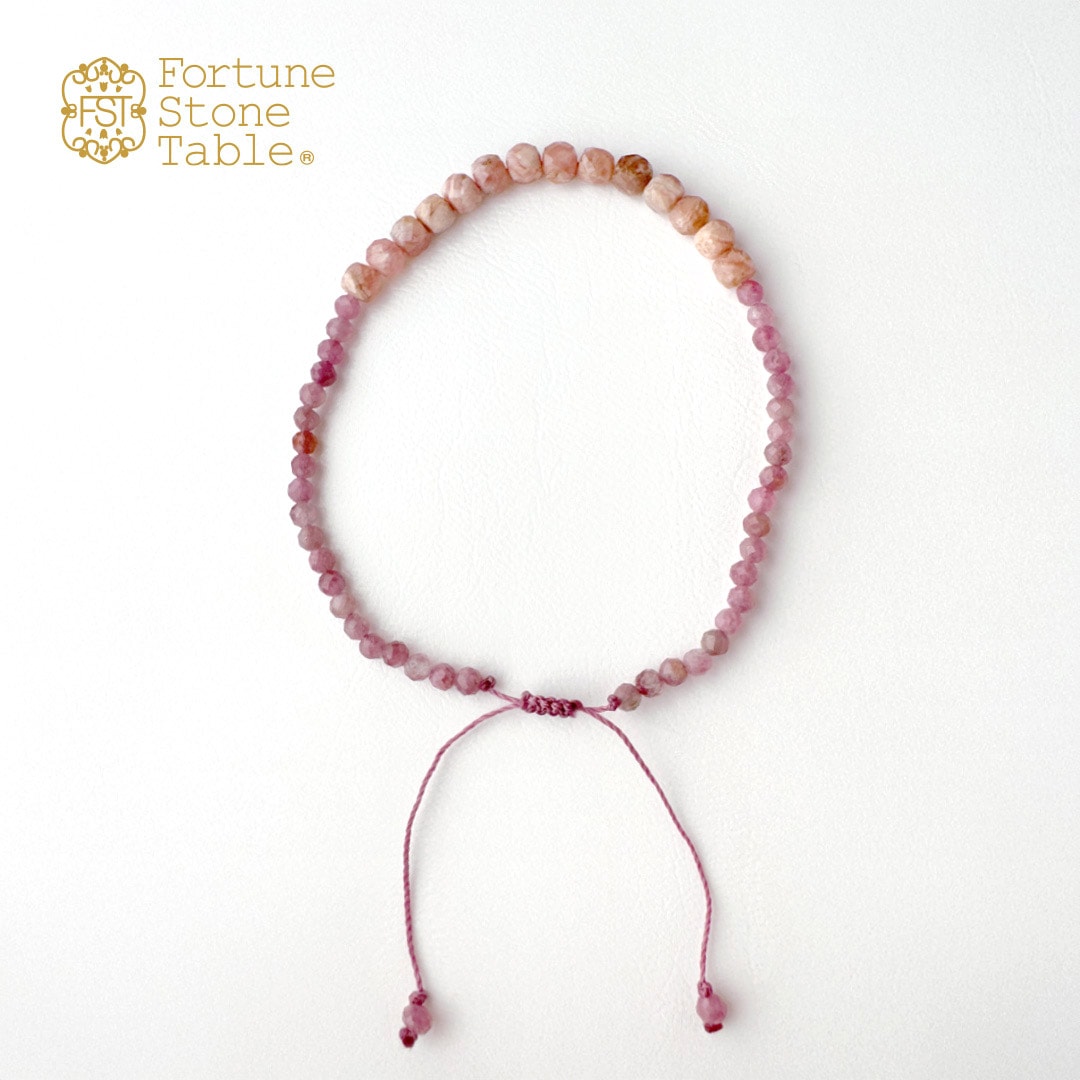 カラーで選ぶコードブレスレット（ピンク）ロードクロサイト×ピンクトルマリン【Fortune Stone Table】