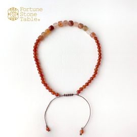 カラーで選ぶコードブレスレット（赤）レッドルチルクォーツ×レッドアゲイト【Fortune Stone Table】