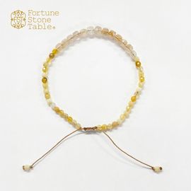 カラーで選ぶコードブレスレット（黄）ルチルクォーツ×イエローオパール【Fortune Stone Table】
