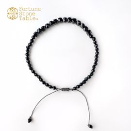 カラーで選ぶコードブレスレット（黒）ブラックスピネル×オニキス【Fortune Stone Table】