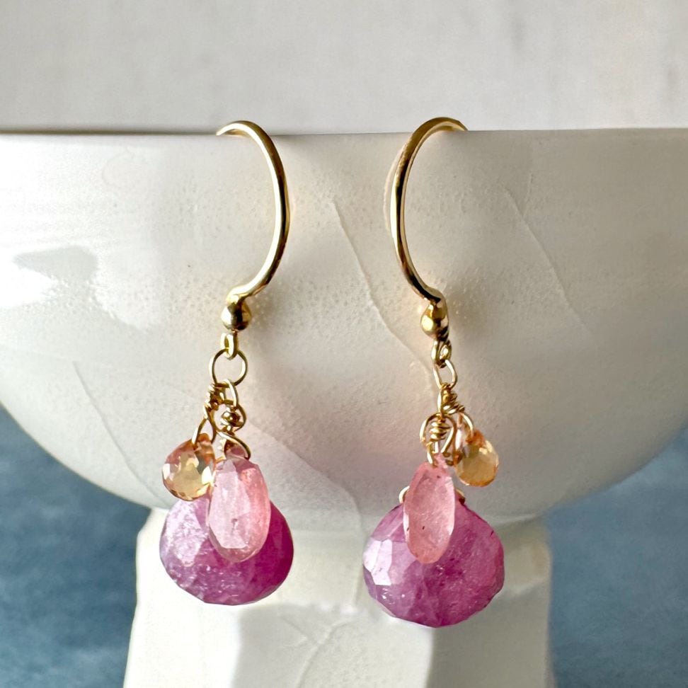 １点限り！K18 サファイア・トルマリン ピアス