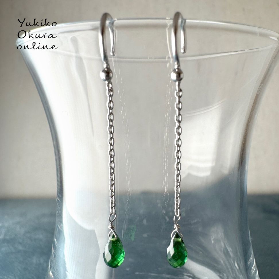 １点限り！K18 ツァポライト ロングピアス