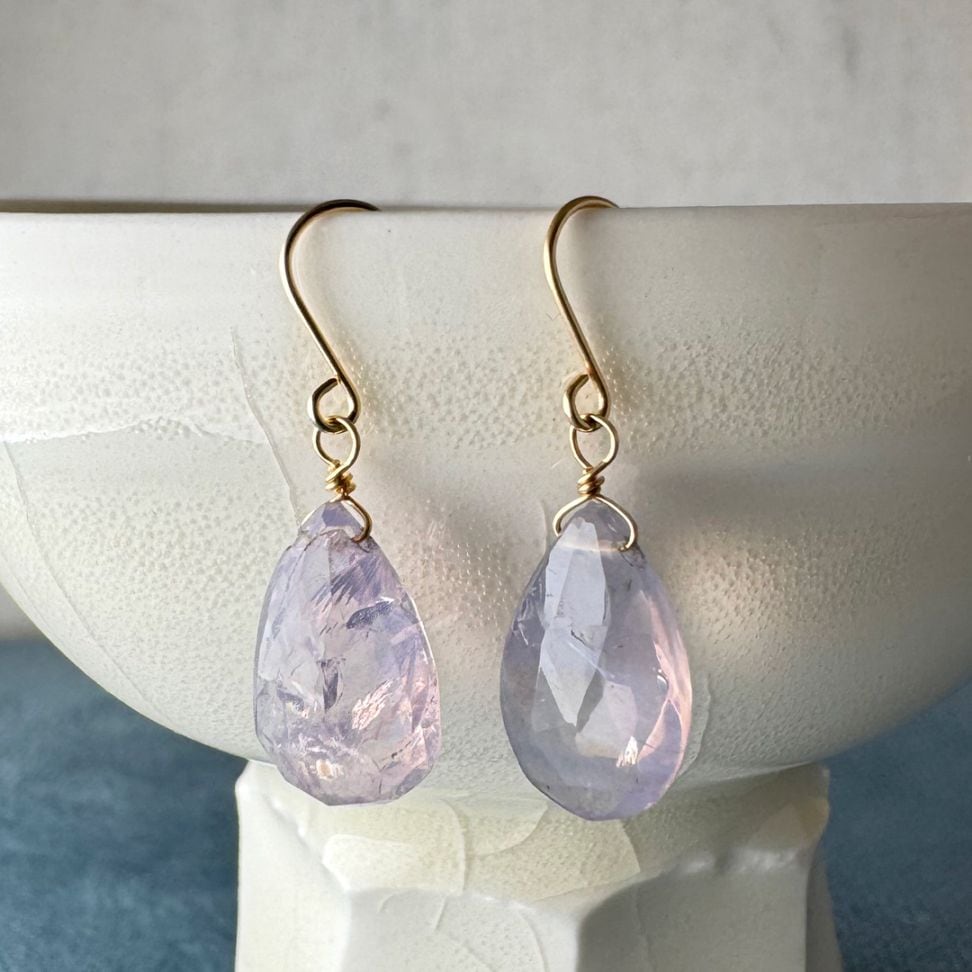 １点限り！K18 パープルクォーツ ピアス