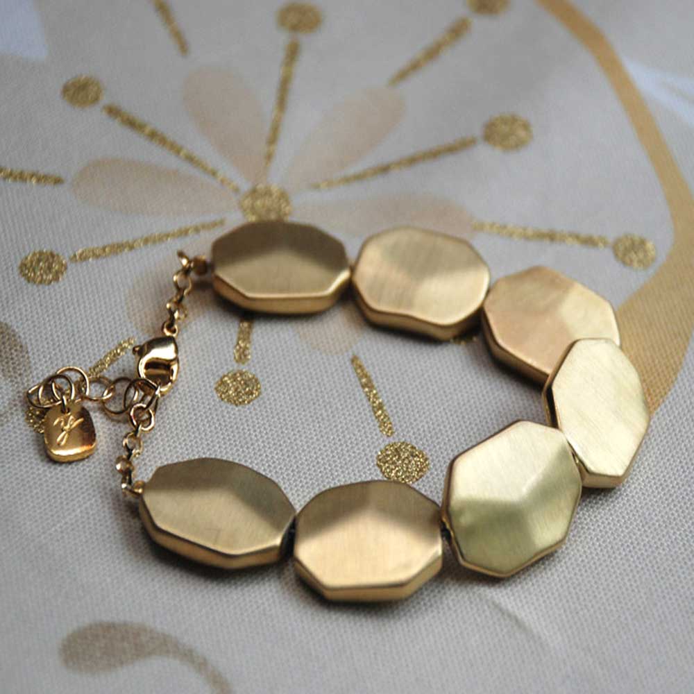 訳あり特別価格！SV925 ゴールドカラー デザインブレスレット