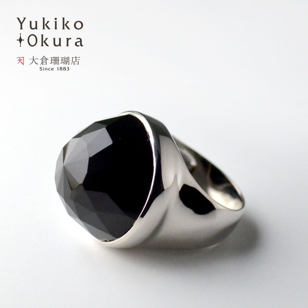シルバー925 オニキス ボリュームリング