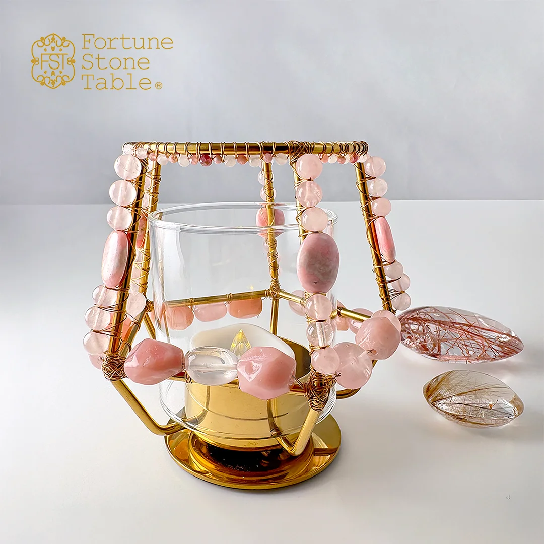 キャンドルホルダー ピンク【Fortune Stone Table】