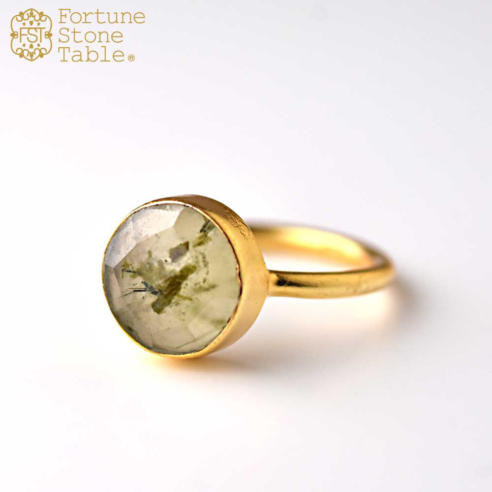 SVストーンベゼルリング プレナイト【Fortune Stone Table】