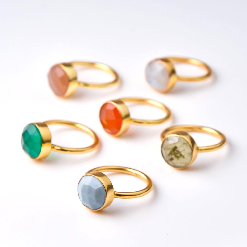 SVストーンベゼルリング プレナイト【Fortune Stone Table】