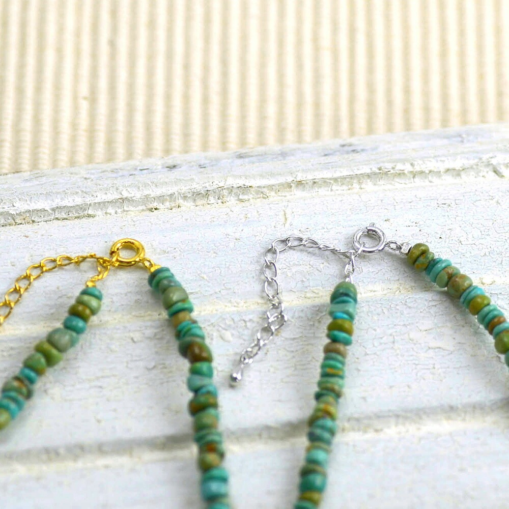 ターコイズ バイカラー さざれショートネックレス