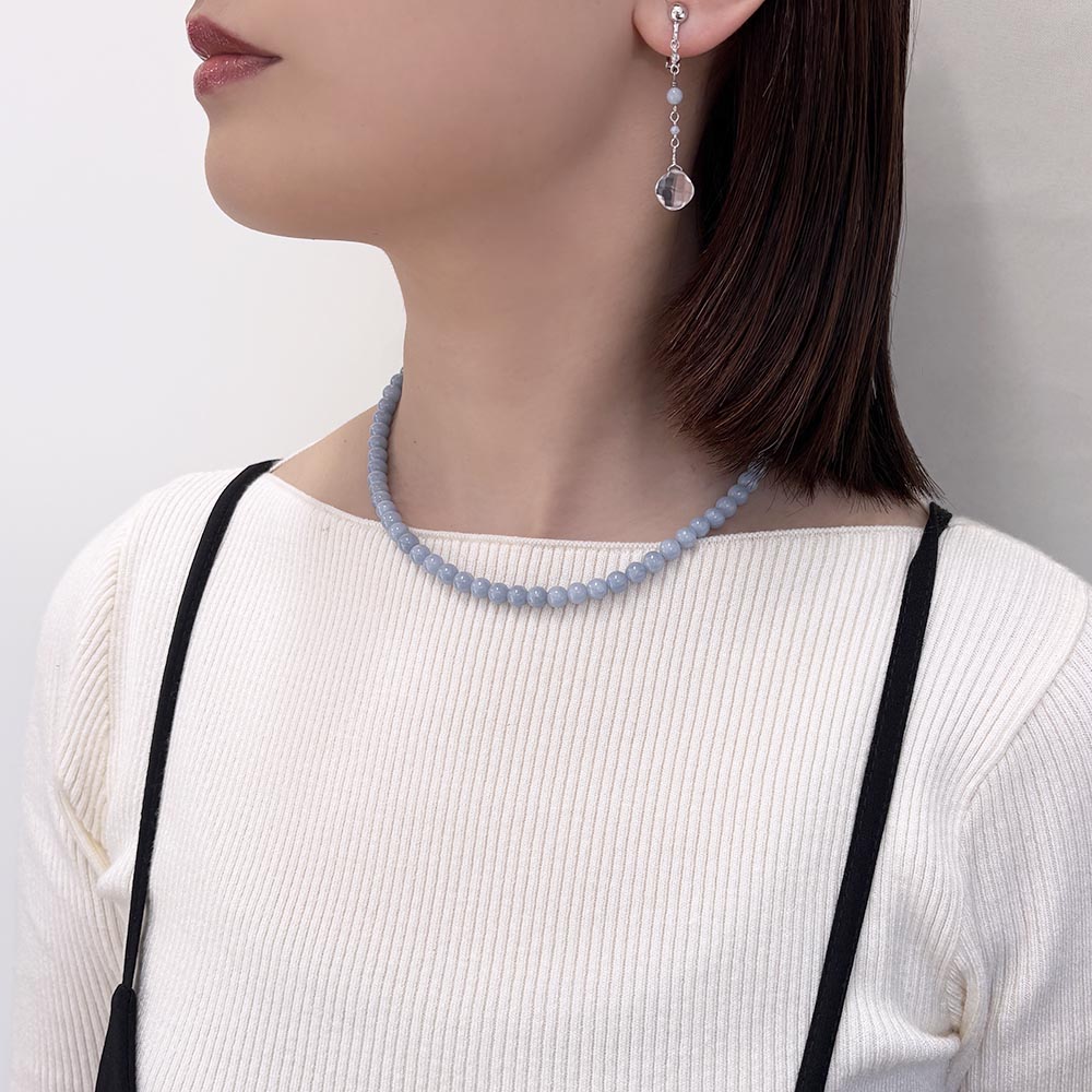 カラーで選ぶラウンドネックレス (6mm･8mm)　エンジェライト【Fortune Stone Table】