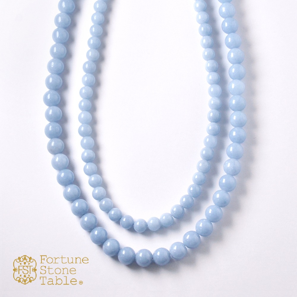 カラーで選ぶラウンドネックレス (6mm･8mm)　エンジェライト【Fortune Stone Table】