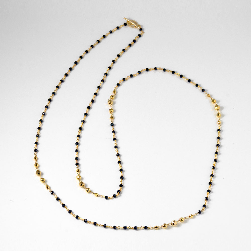 ブラックスピネル ロングネックレス