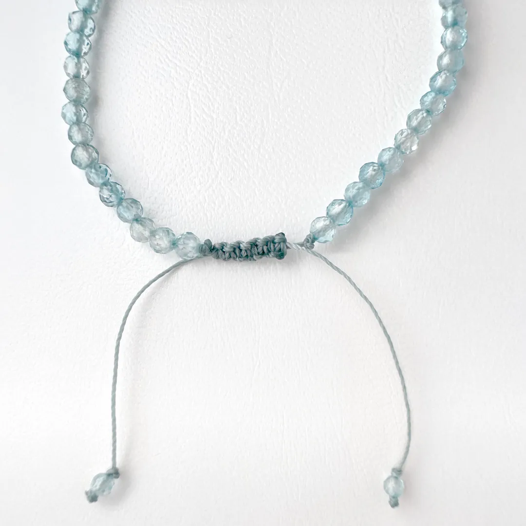 カラーで選ぶコードブレスレット（青）ターコイズ×ブルートパーズ【Fortune Stone Table】