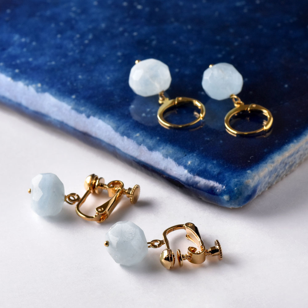 アクアマリン イヤリング ピアス | Yukiko Okura,イヤリング・ピアス
