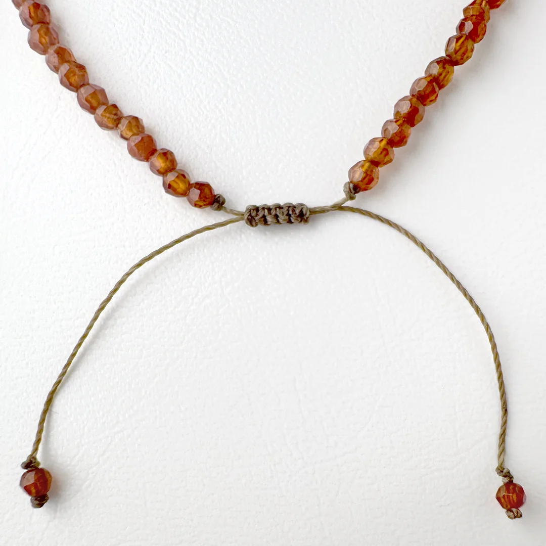 カラーで選ぶコードブレスレット（茶）タイガーアイ×ヘソナイトガーネット【Fortune Stone Table】