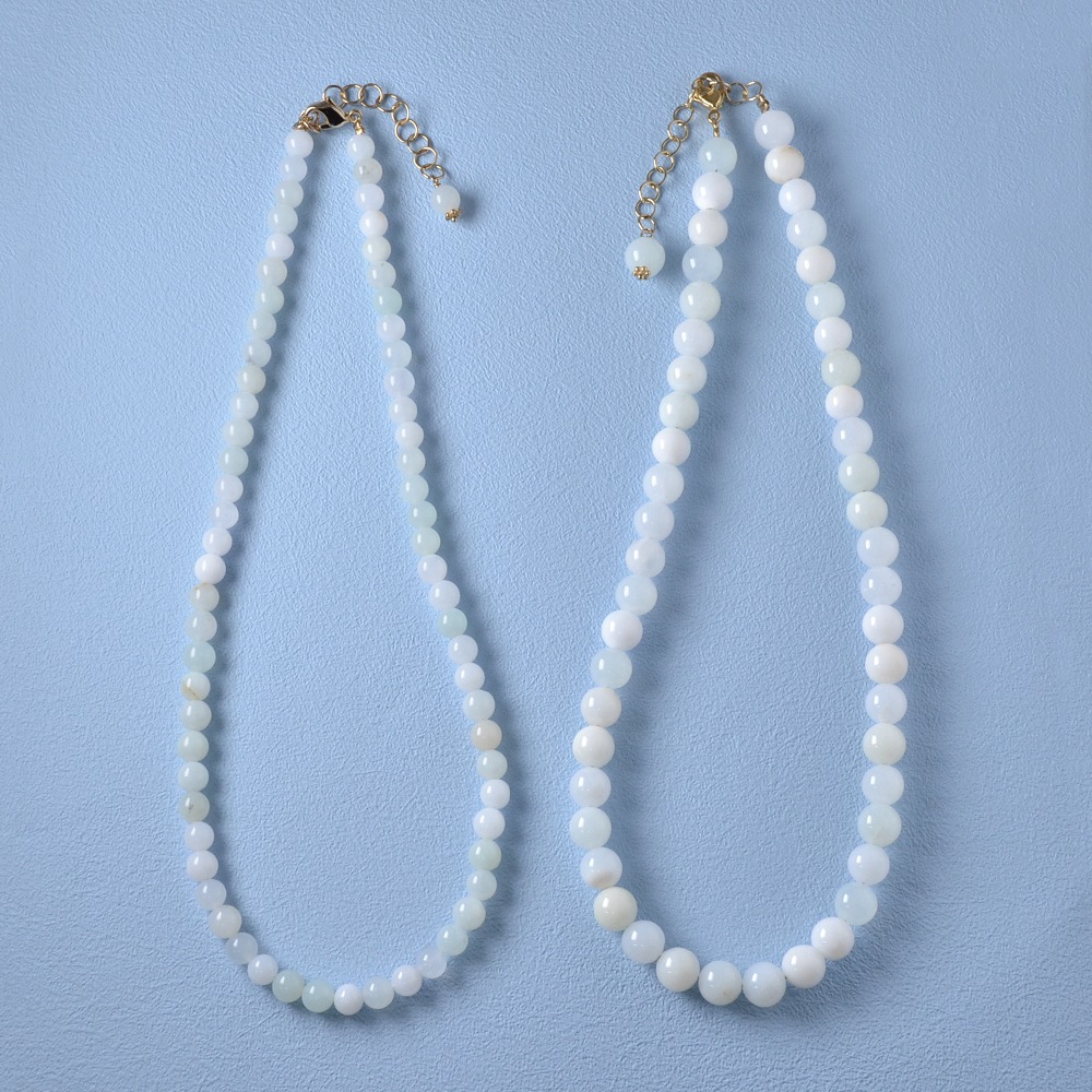 カラーで選ぶラウンドネックレス (6mm･8mm)　グリーンオパール【Fortune Stone Table】