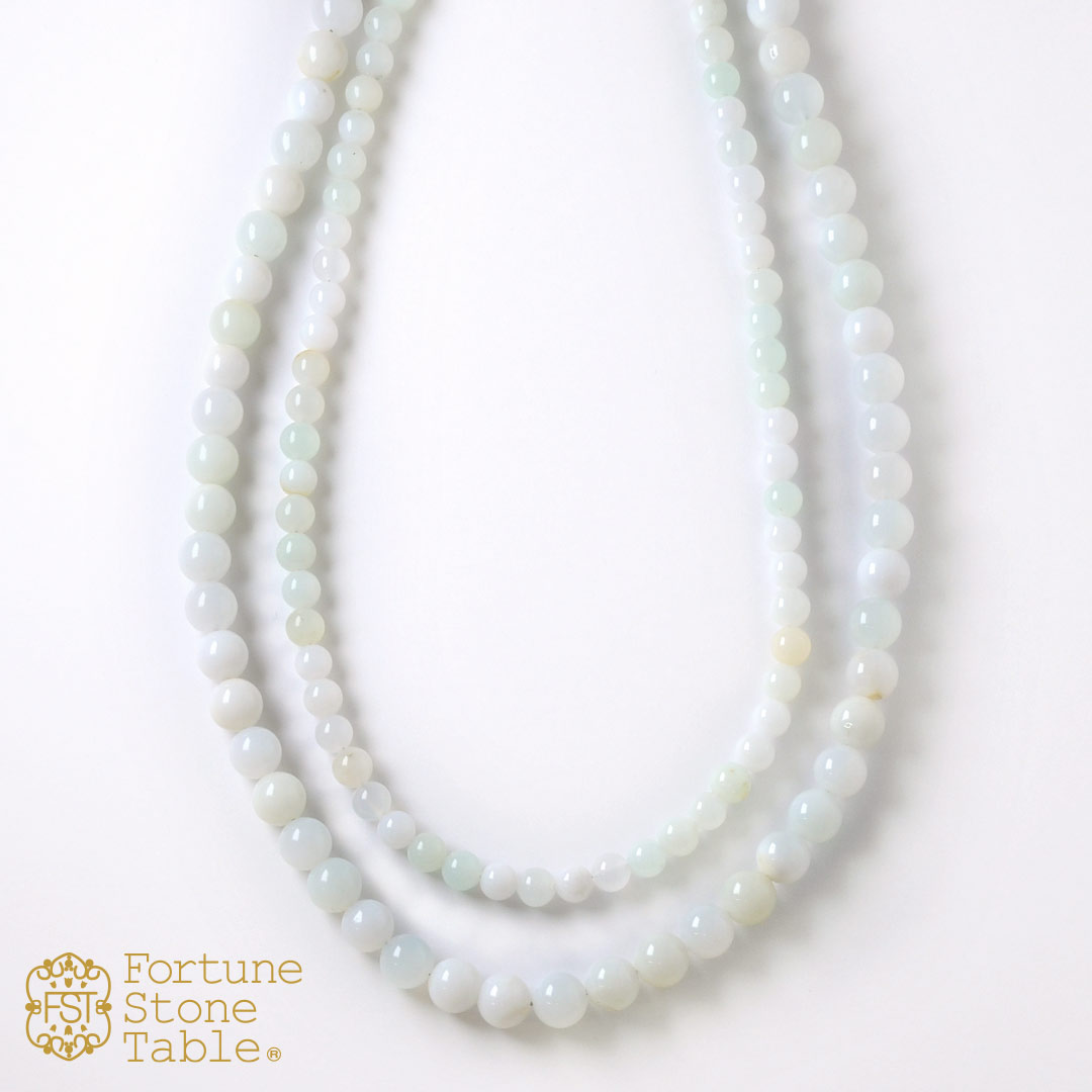 カラーで選ぶラウンドネックレス (6mm･8mm)　グリーンオパール【Fortune Stone Table】