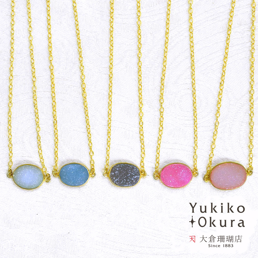 シルバー925 ドゥルージーアゲイト チェーンネックレス