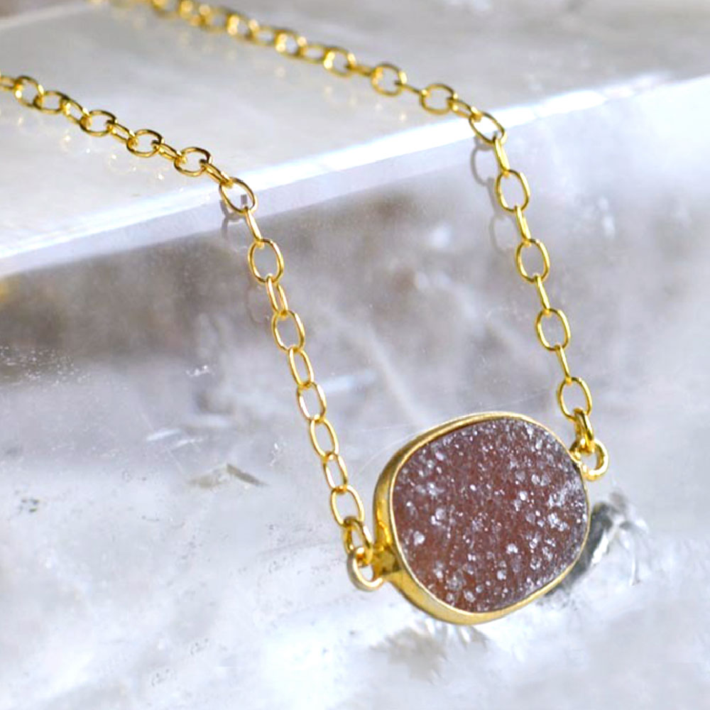 シルバー925 ドゥルージーアゲイト チェーンネックレス